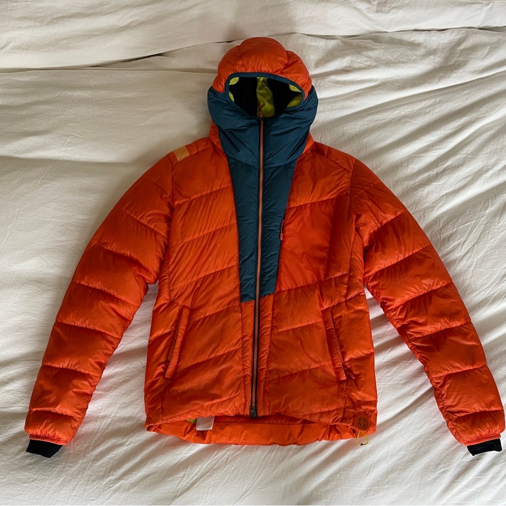 La Sportiva Orange and Navy Down Puffer Jacket